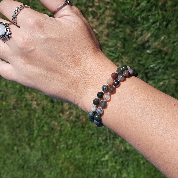 Indian Agate 6mm bracelet (Spacers) - Picture 5 of 5